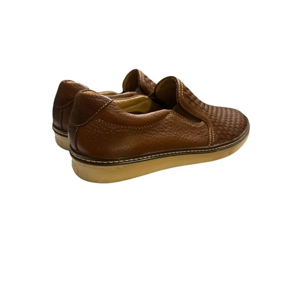251382 PF50 MCGUFFEY MEN SHOE SIZE 8M TAN LEATHER SLIP-ON BY JOHNSTON & MURPHY
